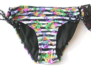 Material Girl NEW Black Women's Size S Small 4 6 Swimsuit Bikini Bottom $42 S301 - Picture 1 of 2