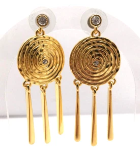 Joan Rivers Earrings Gold Tone Clear Crystal Pierced Post Dangle - Bild 1 von 8