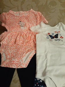 NWT CHILD OF MINE MADE BY CARTERS TWO 2 PIECE SETS 18 MONTHS (4PCS) GIRLS - Picture 1 of 11