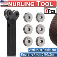 7pcs Steel Dual Wheel Knurling Tool Set with 0.5mm 1mm 2mm Wheel Linear C6U9 7pcs Steel Dual Wheel Knurling Tool Set with 0.5mm 1mm 2mm Wheel Linear C6U9