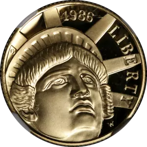 1986-W Statue of Liberty Commem Gold $5 NGC PF70 Ultra Cameo Brown Label - STOCK - Picture 1 of 4