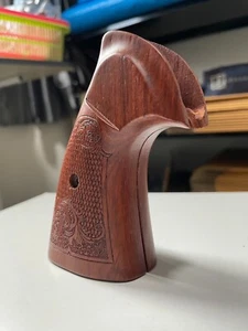 New Grip For COLT PYTHON (I,E Fr ame) Flower art Hard wood new design - Picture 1 of 8