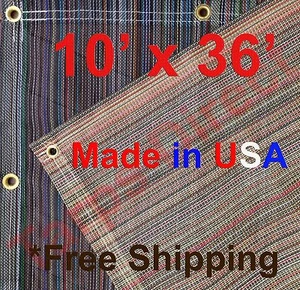 10' x 36' Vinyl Coated Mesh Tarp 10 oz Dump Truck Fence Cover Landscape Trailer - Picture 1 of 5