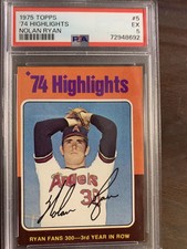 1975 Topps #5 Nolan Ryan "'74 HIGHLIGHTS", California Angels, HOF - PSA 5
