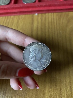 STATI UNITI FRANKLIN HALF DOLLAR MEZZO DOLLARO 1949 ARGENTO - Immagine 1 di 2