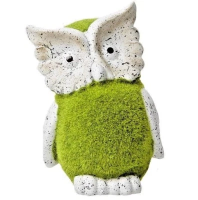 Owl Ornament 26cm Resin & Flock Garden Outdoor Gift Present Grandad Mum Teacher - Image 1 of 2