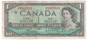 Canada,1 Dollar,1954,Banque De Canada, P75, VF