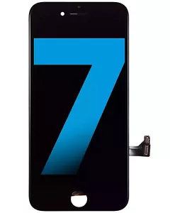 LCD Baugruppe mit Stahlplatte kompatibel für iPhone 7 (Aftermarket) (schwarz) - Bild 1 von 5