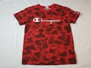 BAPE Bathing Ape x Champion Red Camo Shirt Mens Medium Authentic Rare - Bild 1 von 14