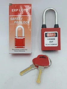 Exp Lotto lucchetto blocco di sicurezza 38 mm - rosso - Foto 1 di 4