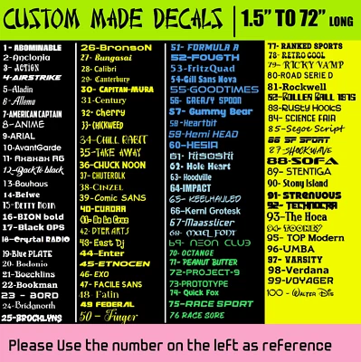 Custom Vinyl Lettering Decal Personalized Sticker Window Text Name Car Truck Van - Image 1 of 4