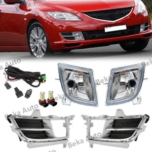 Set LED Front Fog Light Lamp Chrome Cover Wiring Switch For Mazda 6 2009-2010 - Picture 1 of 10