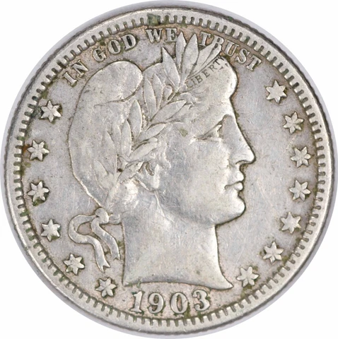 1903-O Barber Silver Quarter EF Uncertified #207 Cover