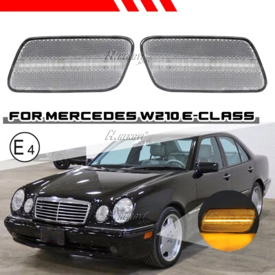 Luz de señalización lateral LED lente transparente para parachoques Mercedes Benz W210 Clase E 1996-2002 Foto 1 de 4