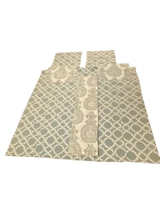 Pottery Barn Kendra Full Queen Duvet Set Lucianna Medallion Shams Shower Curtain - Picture 1 of 16