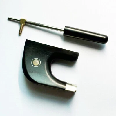 1/2 Double Upright Bass Bow Ebony Frog Abalone German Style Button Paris Eye - Image 1 of 4