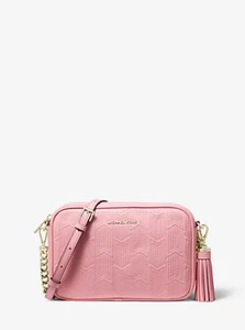 Michael Kors Ginny Deco Quilted Medium Leather Tassel Crossbody Bag Pink - Picture 1 of 1