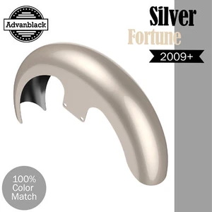 Advanblack SILVER FORTUNE 21" Reveal Wrapper Hugger Front Fender Fits 09+ Harley - Bild 1 von 9