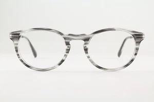 Authentische Salzton BKR 46 mm durchscheinend grau schwarz gestreifte Rahmen Brille Japan - Bild 1 von 7