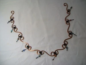 Hand Made Copper & Beaded Belt Size 28 to 32 One of a Kind - Picture 1 of 8