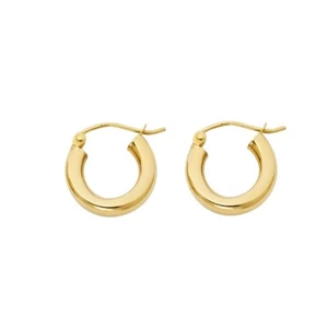14K Yellow Gold 3.0 MM Hoop Earrings - Picture 1 of 4