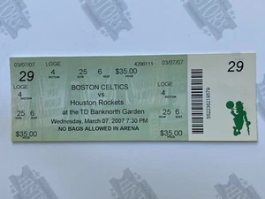 2007 Houston Rockets at Boston Celtics Ticket 3/7/07 - Picture 1 of 1
