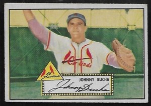 1952 Topps Red Back #19 Johnny Bucha St Louis Cardinals- Excellent!