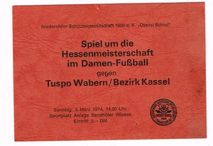 Eintrittskarte von 1974 Hessenmeisterschaft Damen Fußball - Bild 1 von 1