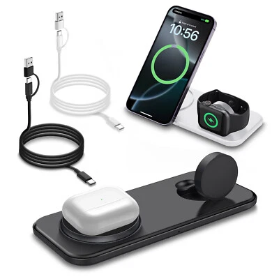 2in1 Wireless Charger Charging Station For Apple Watch 10 9 iPhone 16 Pro Max 15 - Image 1 of 4
