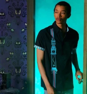 WDW Exclusive! Haunted Mansion Button Up Shirt Men's Medium Glow In The Dark NWT - Picture 1 of 6
