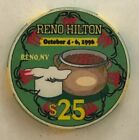 Reno Hilton $25 Casino Chip October 1996 Nevada New Chili Cook Off