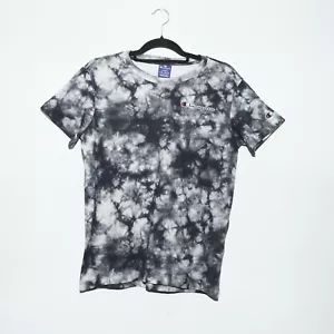 Womens CHAMPION Black White Tie Dye T-Shirt Size L - LARGE BNWT - Picture 1 of 9