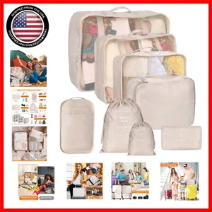 Versatile 8-Piece Packing Cubes Set for Luggage - Clothes & Footwear Organizer - Picture 1 of 11
