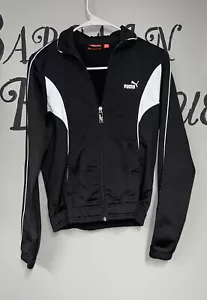 Womens Y2k Puma Track Jacket Black White Small - Picture 1 of 3