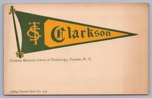 Postal banderín Clarkson Memorial School of Technology Potsdam NY L2 - Imagen 1 de 3