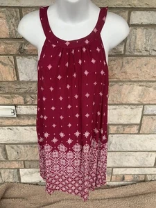 Camiseta sin mangas Torrid para mujer talla 0 cuello falso alto-bajo rosa estampado geográfico callis - Imagen 1 de 8