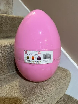 Juego de 3 mega huevos de Pascua Jumbo anidables rosa naranja 10"12" 14" NUEVO CON ETIQUETAS Foto 1 de 3