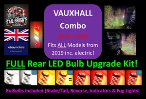 VAUXHALL Combo FULL Rear LED Upgrade Kit! (x8 LED Bulbs) 2019-2025 - Picture 1 of 11