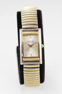 Caravelle Bulova Women Watch Stainless Silver Gold Steel Stretch WR White Quartz - Picture 1 of 6