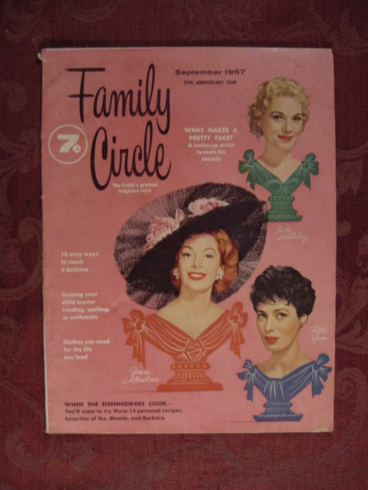 FAMILY CIRCLE September 1957 Pretty Faces Margaret Redfield Hazel Heckman - Image 1 of 1