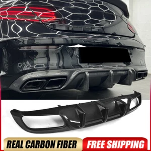 For Mercedes W205 C205 A205 C63 Coupe 15UP Real Carbon Rear Bumper Diffuser Lip  - Picture 1 of 15
