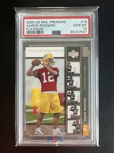2005 Upper Deck UD Rookie Premiere Platinum #16 Aaron Rodgers RC PSA 10 GEM MINT - Bild 1 von 2