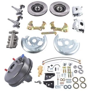 For GM 4 Wheel Disc Brake Conversion Kit Drilled & Slotted Rotors A F X Body New - Picture 1 of 11