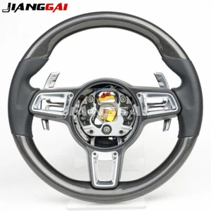REAL Carbon Fiber Steering Wheel Fit Porsche 718 911 991 Caymen Cayenne w/Trim - Picture 1 of 12