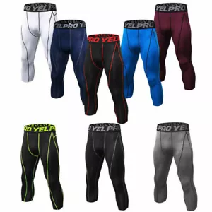 Calzas deportivas para hombre compresión capris calce correr baloncesto 3/4 pantalones ajustados - Imagen 1 de 21