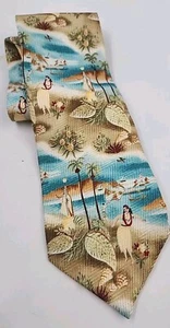 Vintage Reyn Spooner Men's Neck Tie 90s Made in USA - Picture 1 of 5