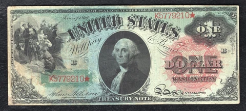 FR. 18 1869 $1 ONE DOLLAR “RAINBOW” LEGAL TENDER UNITED STATES NOTE VERY FINE+ Cover