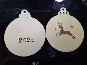 Handmade ,Wooden Christmas Ornaments Featuring A Jumping Deer With Stars. 🦌✨️ - Picture 1 of 1