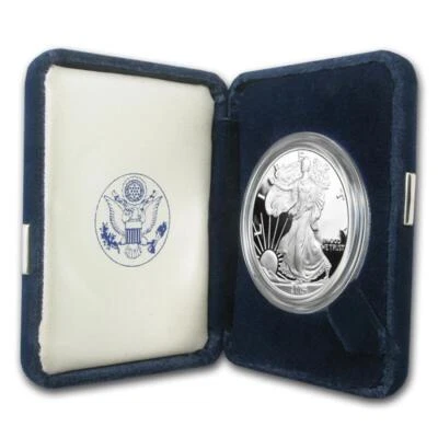 2004 W 1 oz American Silver Eagle Proof Coin With Box and COA - Image 1 of 3