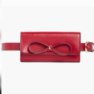 Borsa da cintura Kate Spade rossa con fiocco regolabile in pelle. NUOVO! - Foto 1 di 19